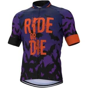 Cycle-Run Men's Short Sleeve Cycling Jersey Ride or Die Purple Size 2XL